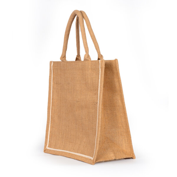 Jute Bags- Natural Small With Border JB3